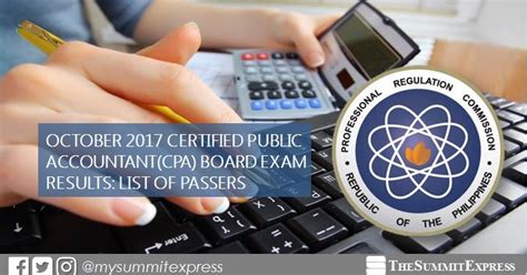 cpa exam results 2017|LIST OF PASSERS: A.